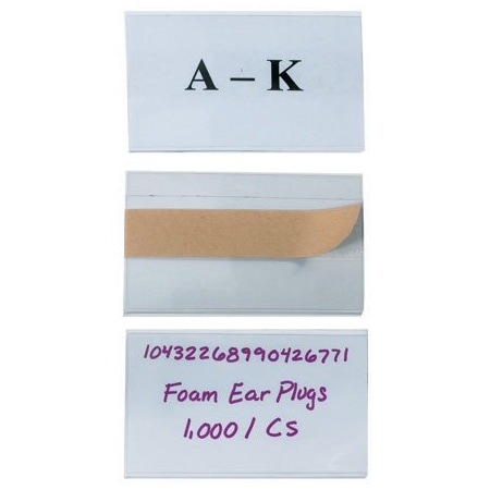 Bsc Preferred 3 x 5'' Open-Edge Plastic Label Holders, 50PK LH105